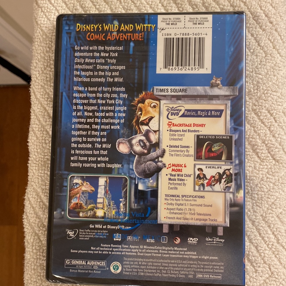 Walt Disney The Wild DVD Video Rated G - A Comic Adventure for the Family - Picture 4 of 10